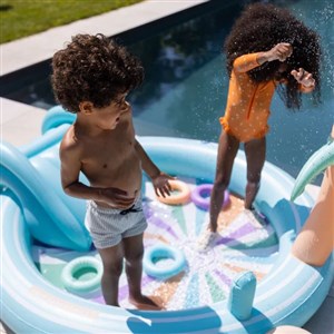 Swim Essentials Hello Sunshine Fıskiyeli ve Kaydıraklı Şişme Oyun Havuzu 210cm