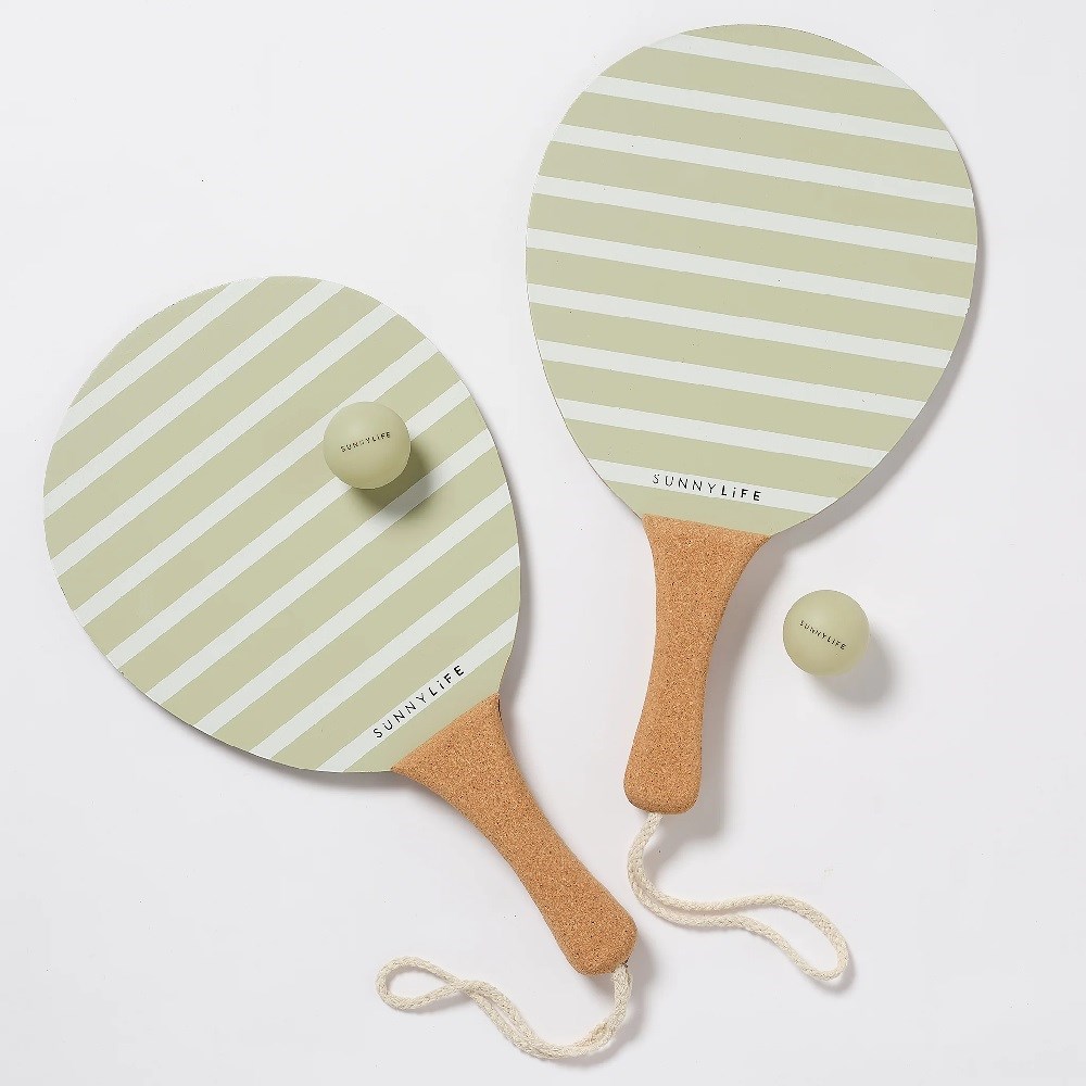 Sunnylife Plaj Raketleri-  Palma Sage Stripe 