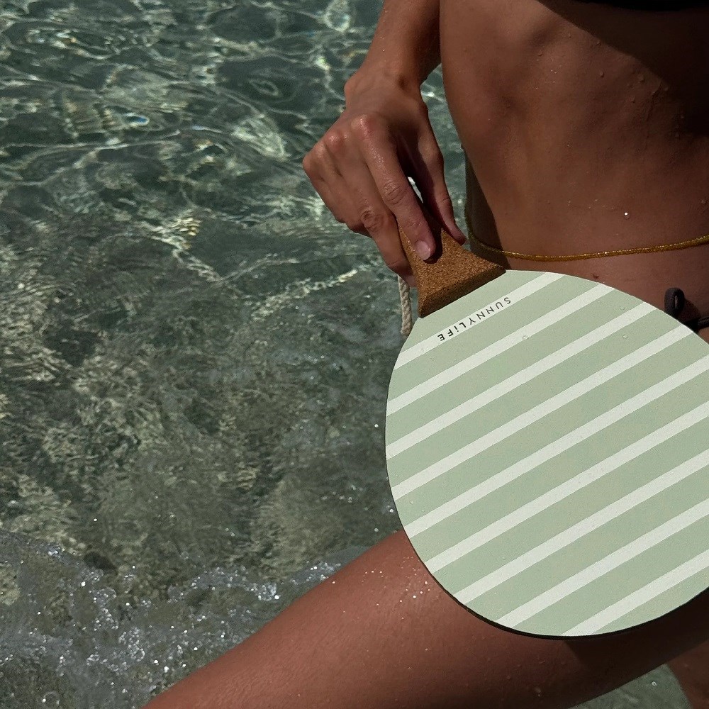 Sunnylife Plaj Raketleri-  Palma Sage Stripe 