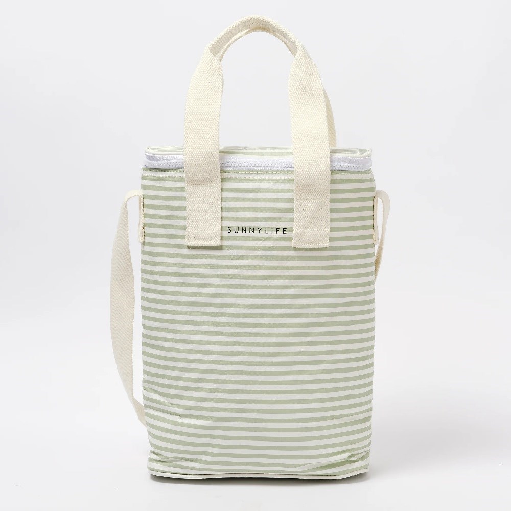 Sunnylife Hafif Soğutucu İçecek Çantası  -Palma Sage Stripe 