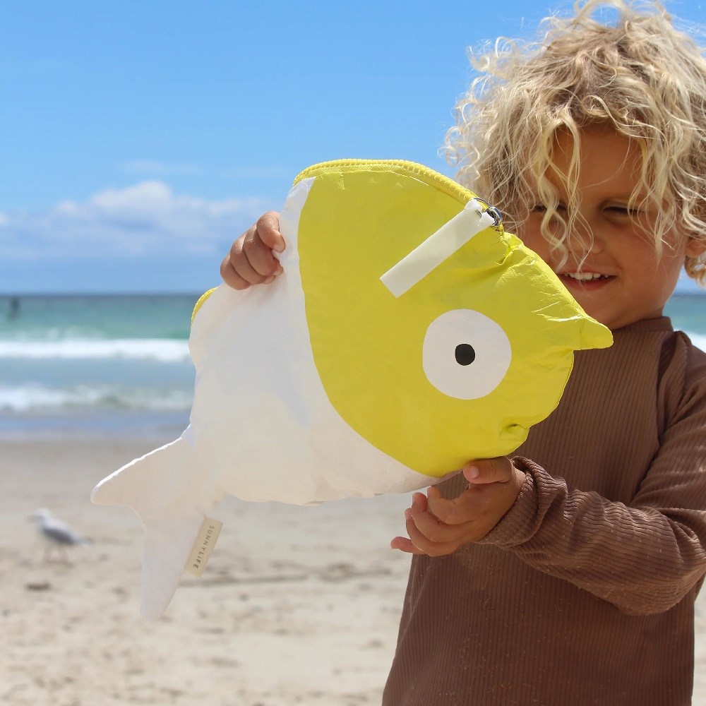 Sunnylife Çocuk Islak/Kirli Çantası Fish Neon Sarı 