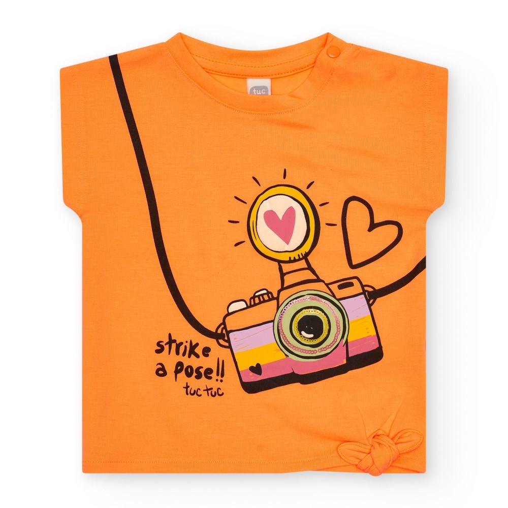 Tuc Tuc Yazlık Kız Çocuk T-shirt Turuncu