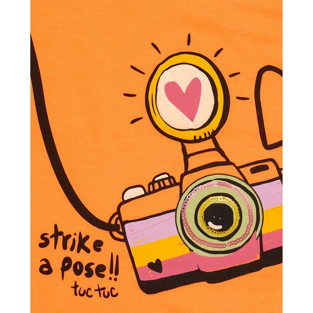 Tuc Tuc Yazlık Kız Çocuk T-shirt Turuncu
